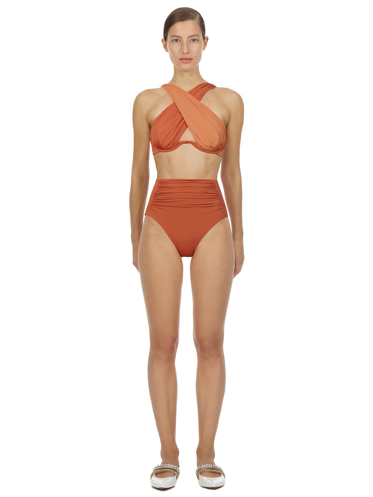 Pink High Waisted Bikini Briefs Pink