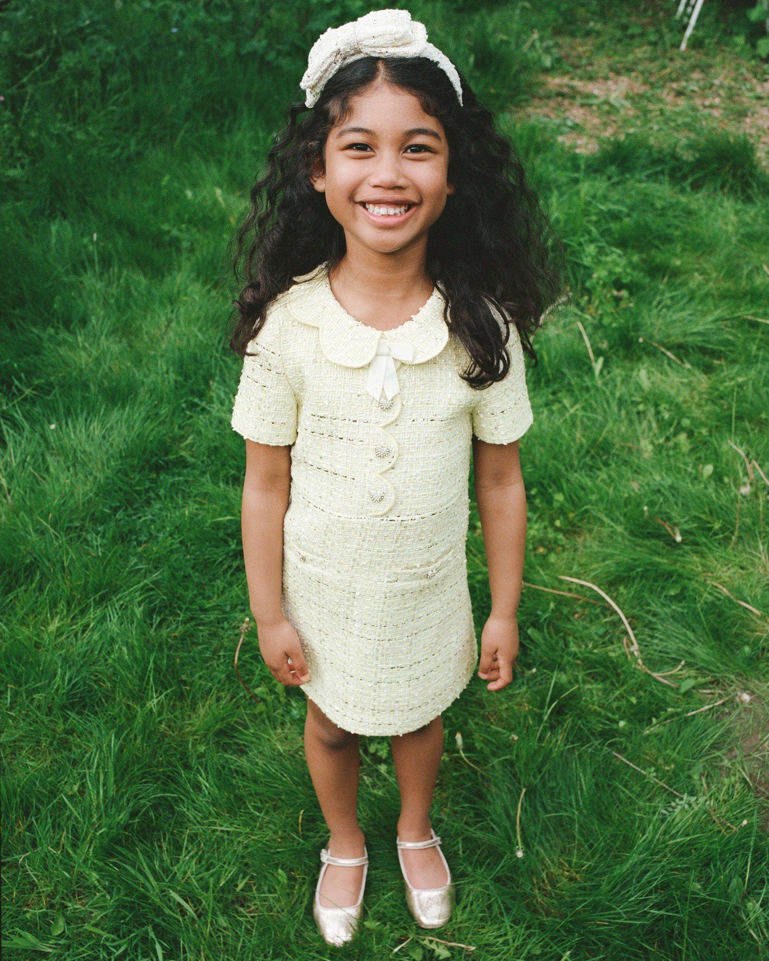 옐로우 부클 스캘럽 칼라 재킷