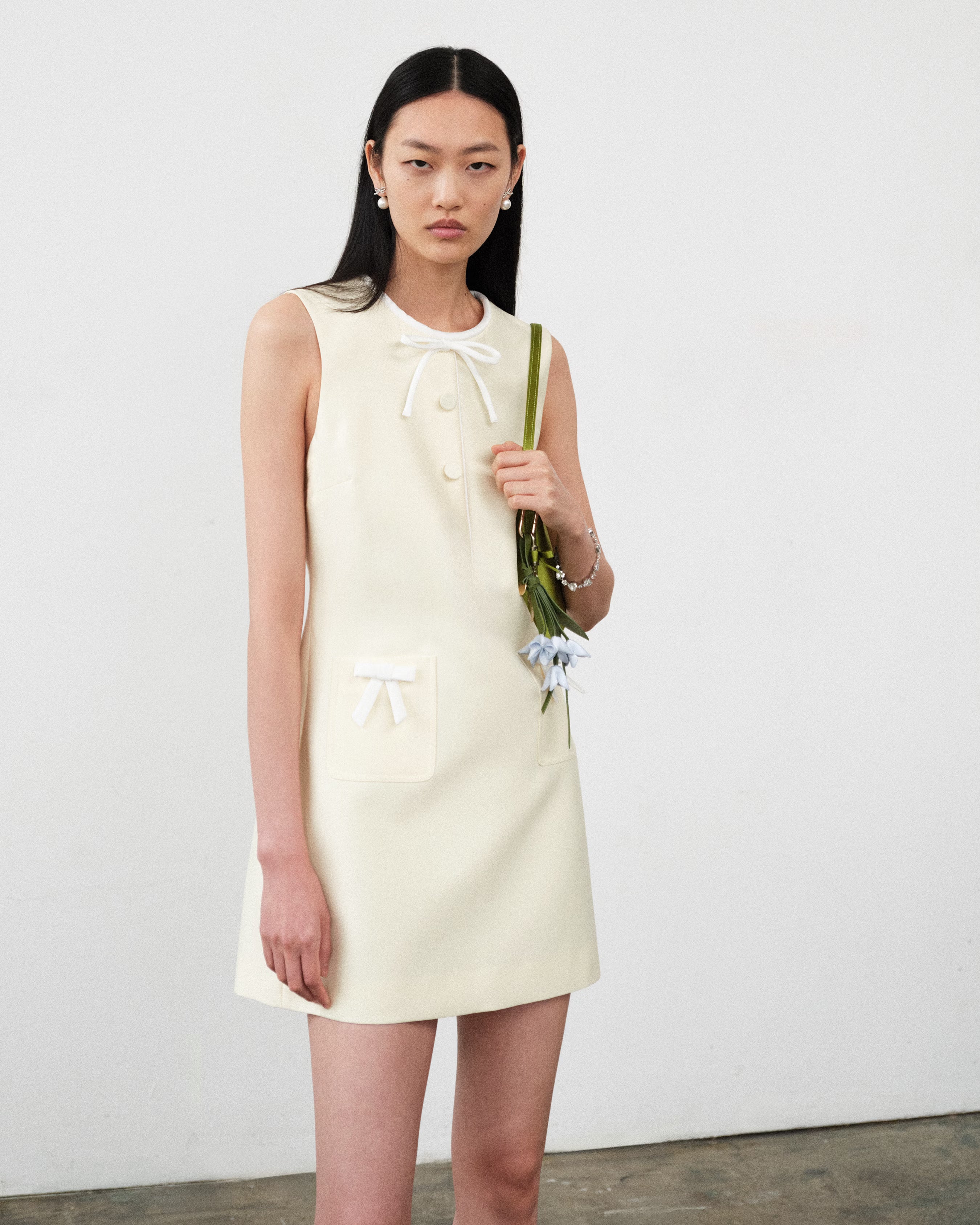 self portrait taffeta bow mini dress Yellow Taffeta Bow Mini Dress – self-portrait