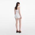 White Embroidered Playsuit
