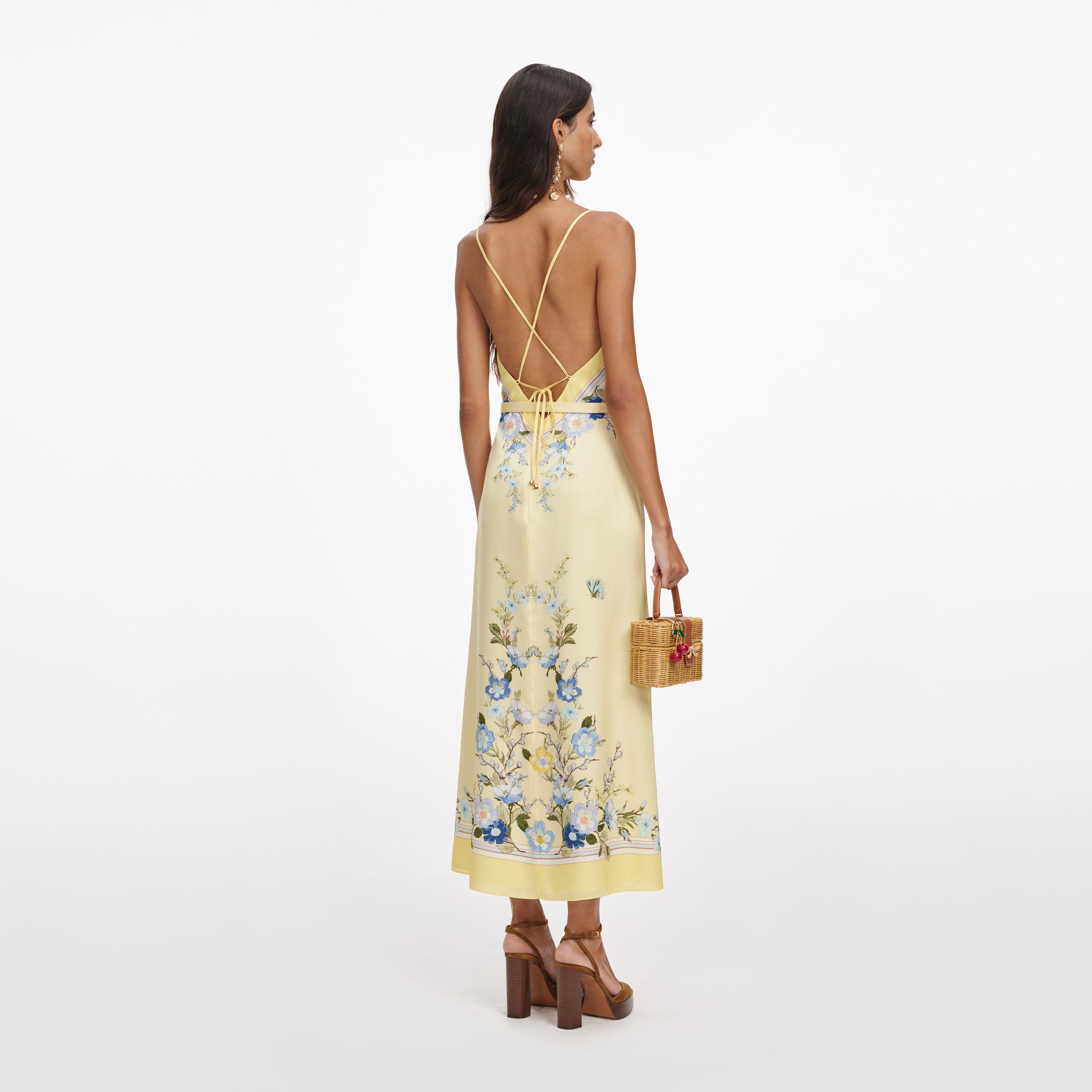 Mint Floral Organza Midi Dress – self-portrait