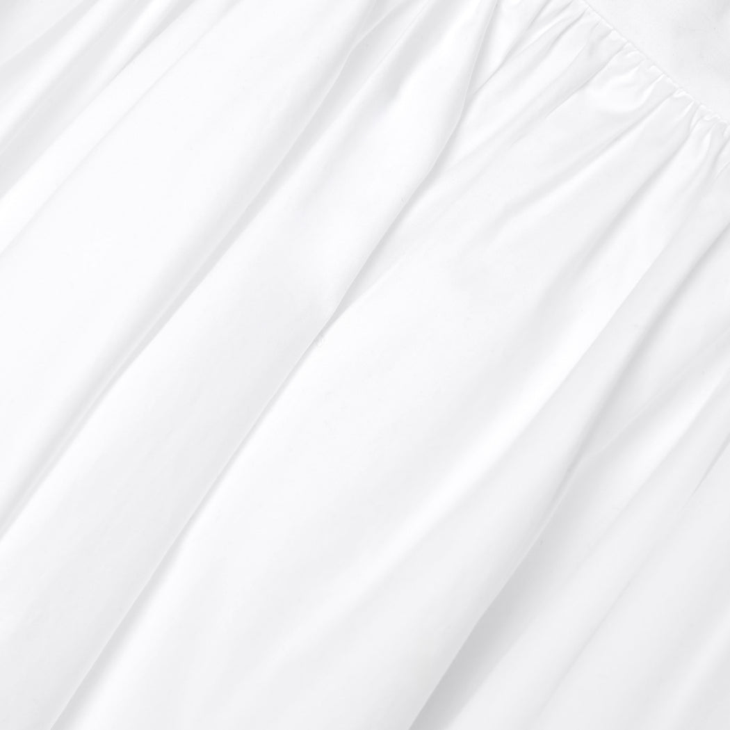 A close up of the fabric for the White Cotton Poplin Midi Skirt