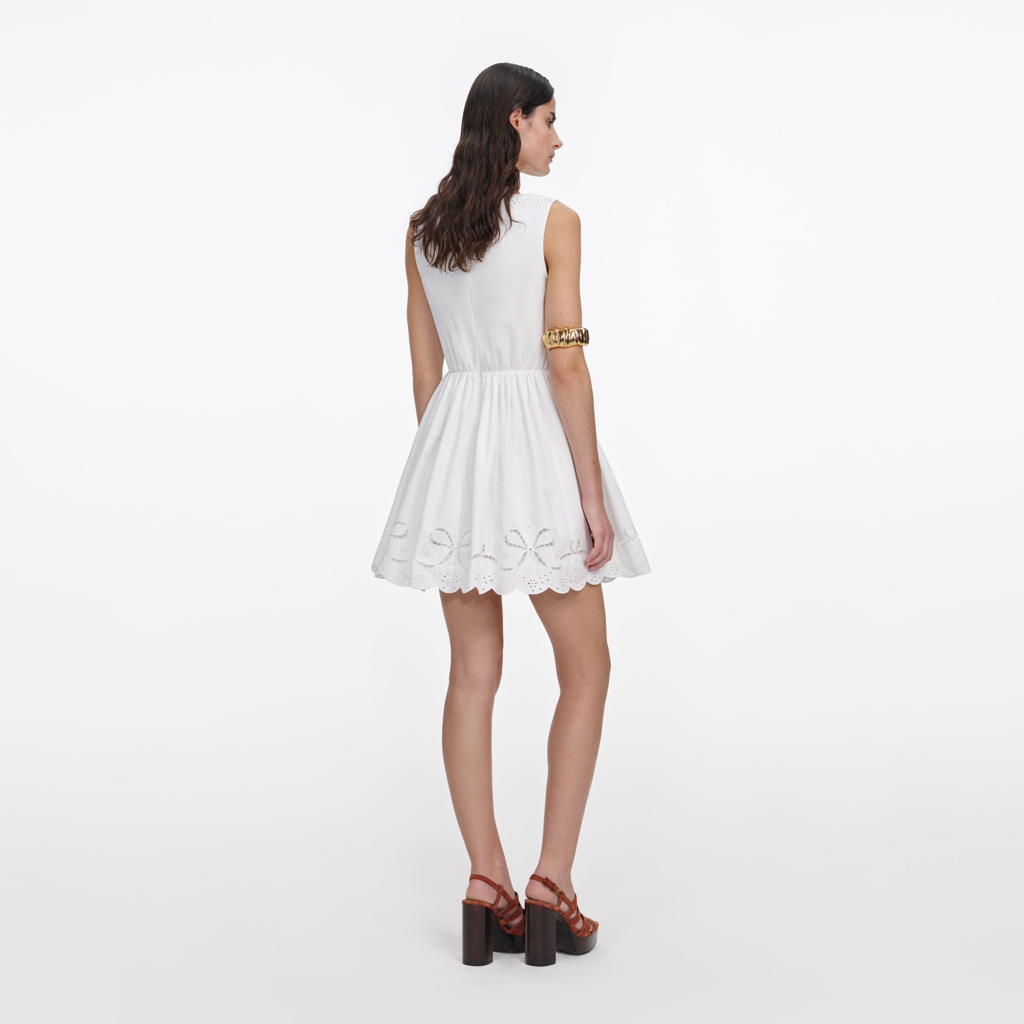 White Organza Mini Dress – self-portrait