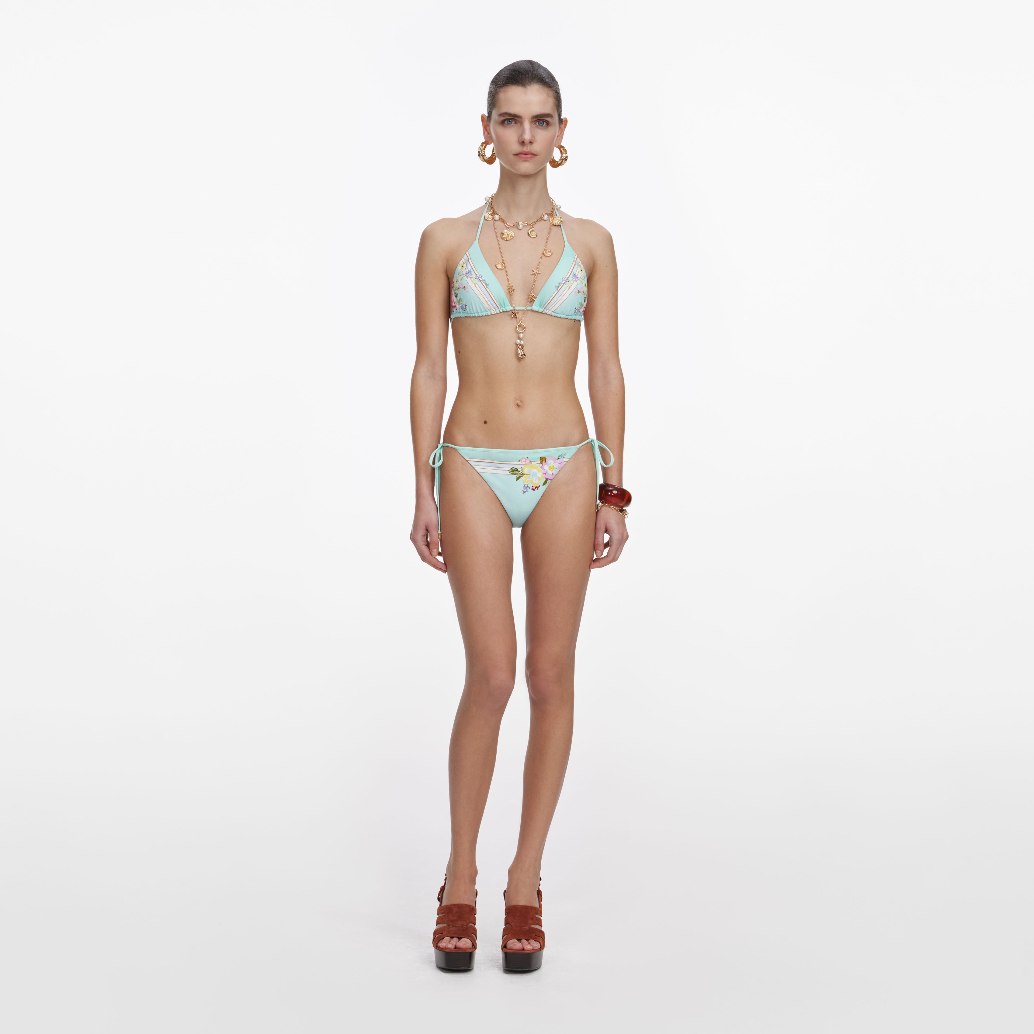 Mint Floral Bikini Bottoms