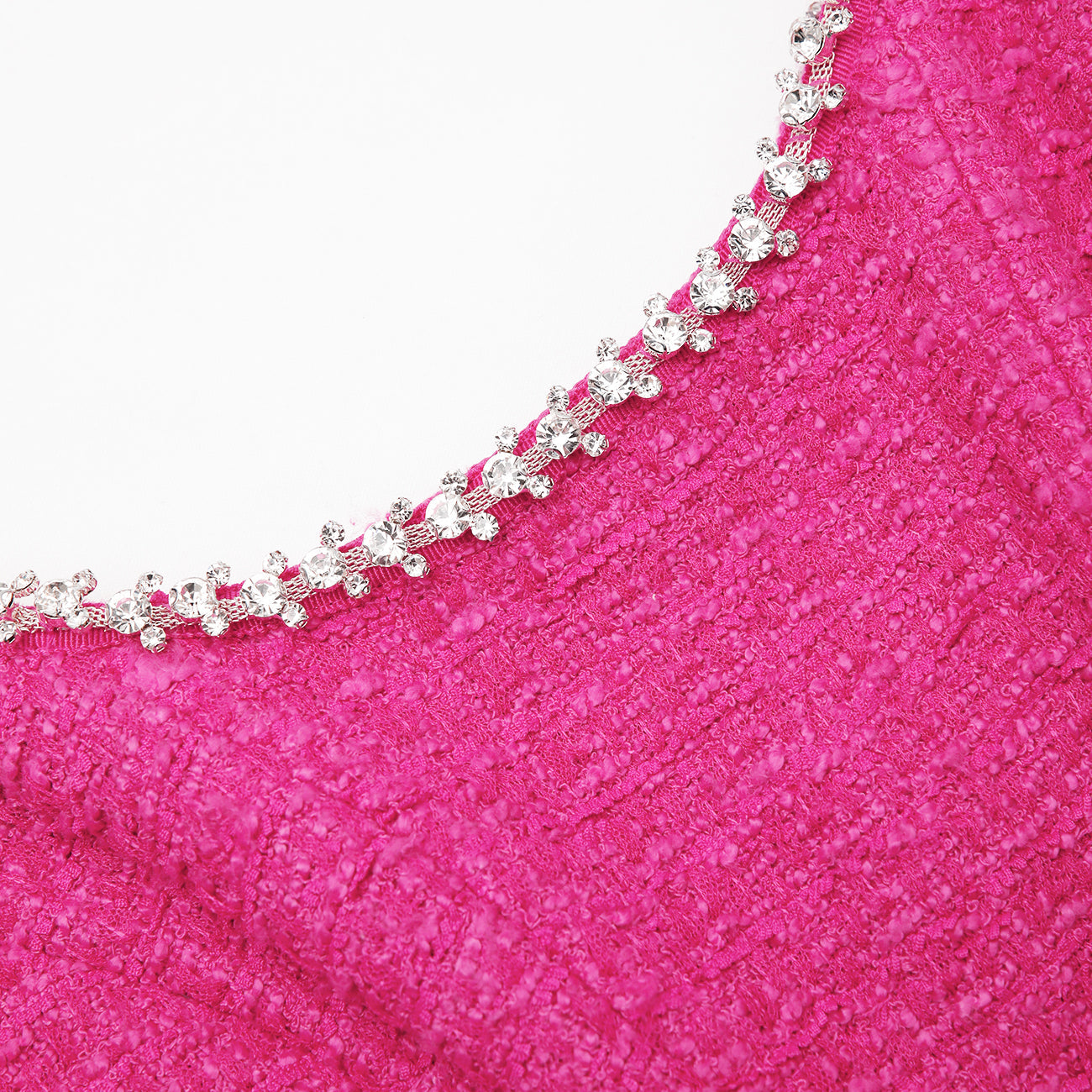 푸시아 부클 미니 드레스