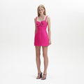 Fuchsia Boucle Diamante Bust Mini Dress