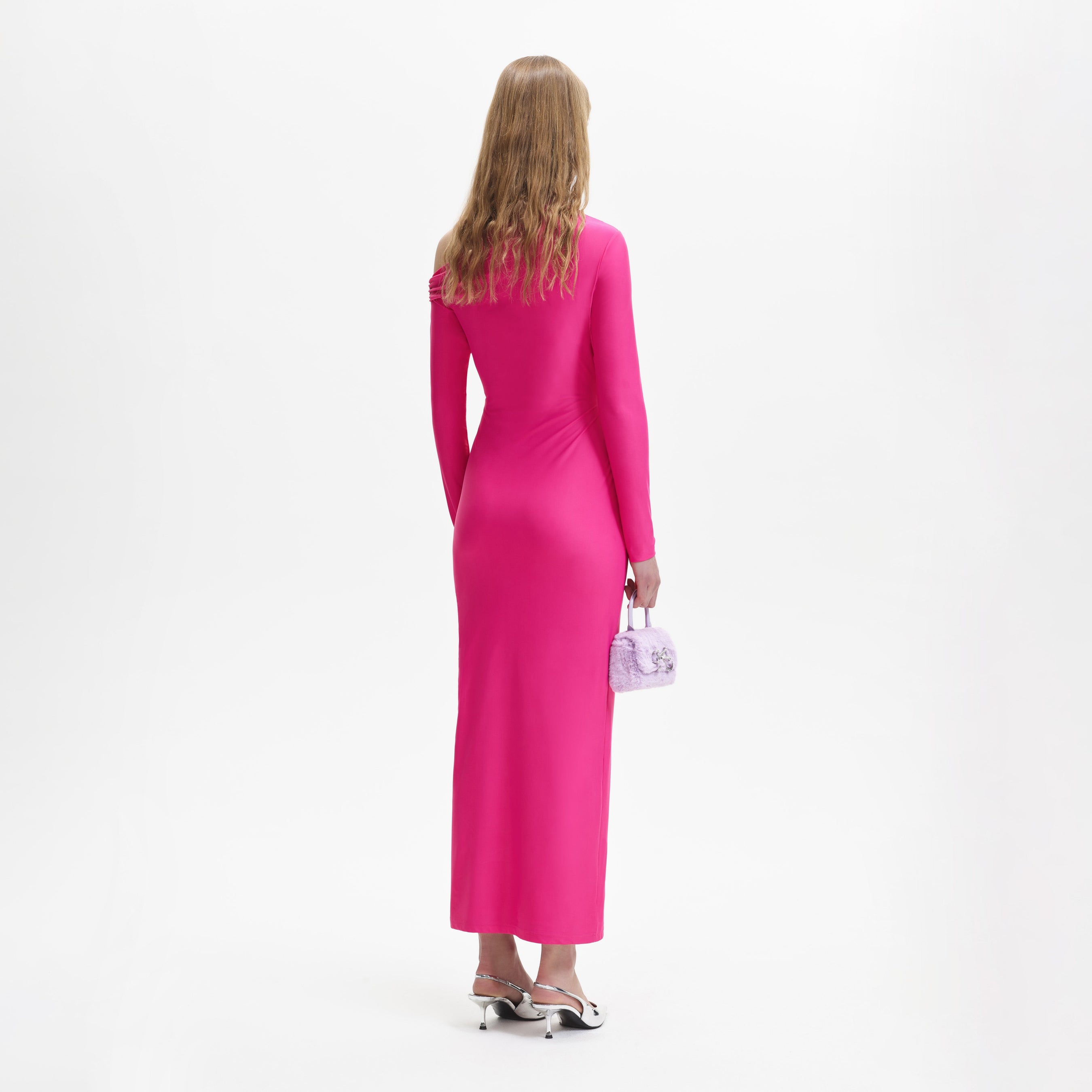 Pink Jersey Cut Out Maxi Dress