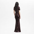 Brown Sequin Maxi Dress