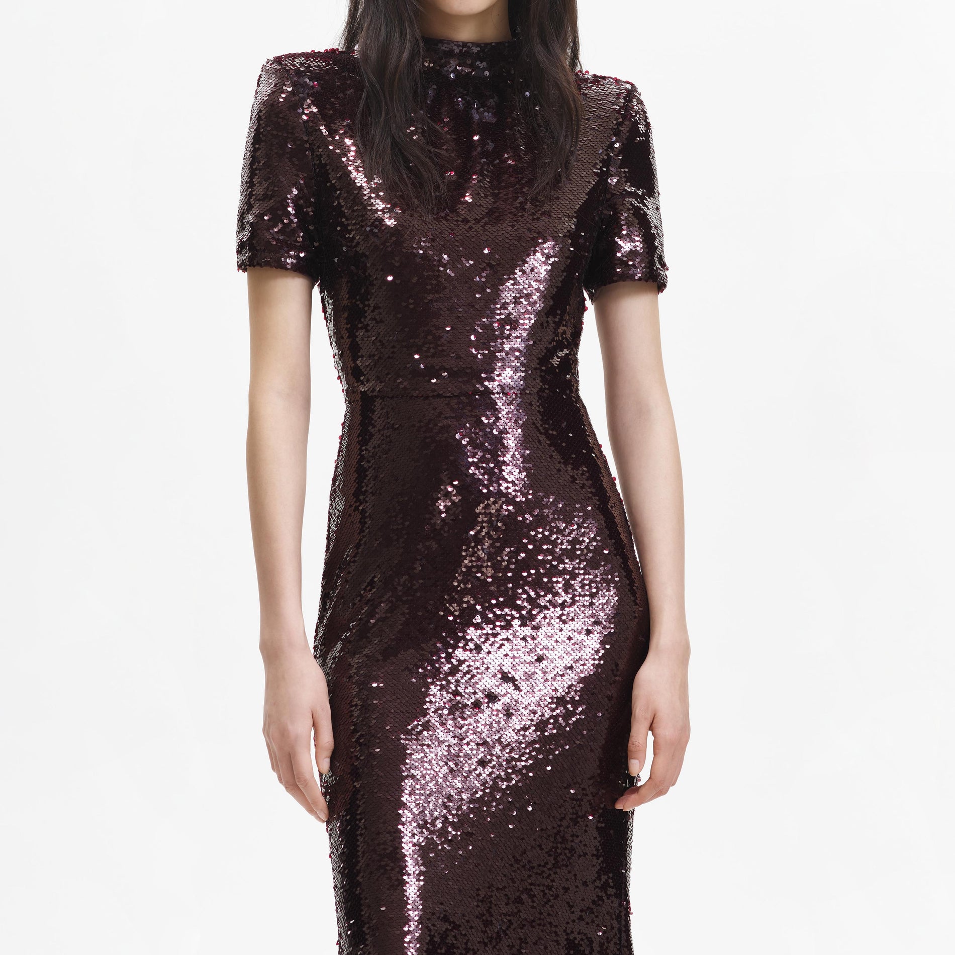 Brown Sequin Maxi Dress