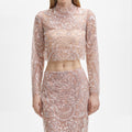 Silver Paisley Sequin Top