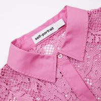 Pink Lace Cropped Shirt