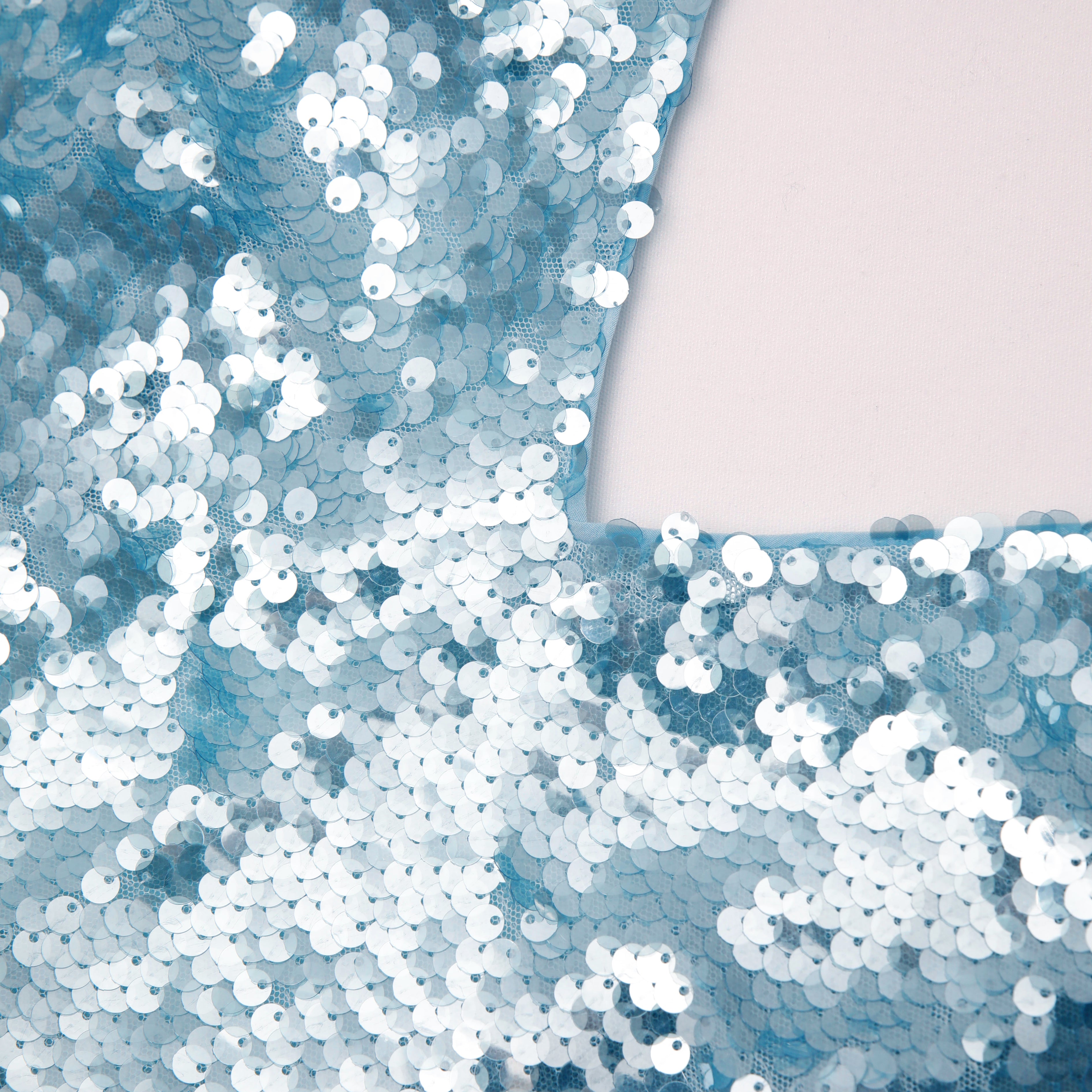 블루 스팽글 V넥 맥시 드레스