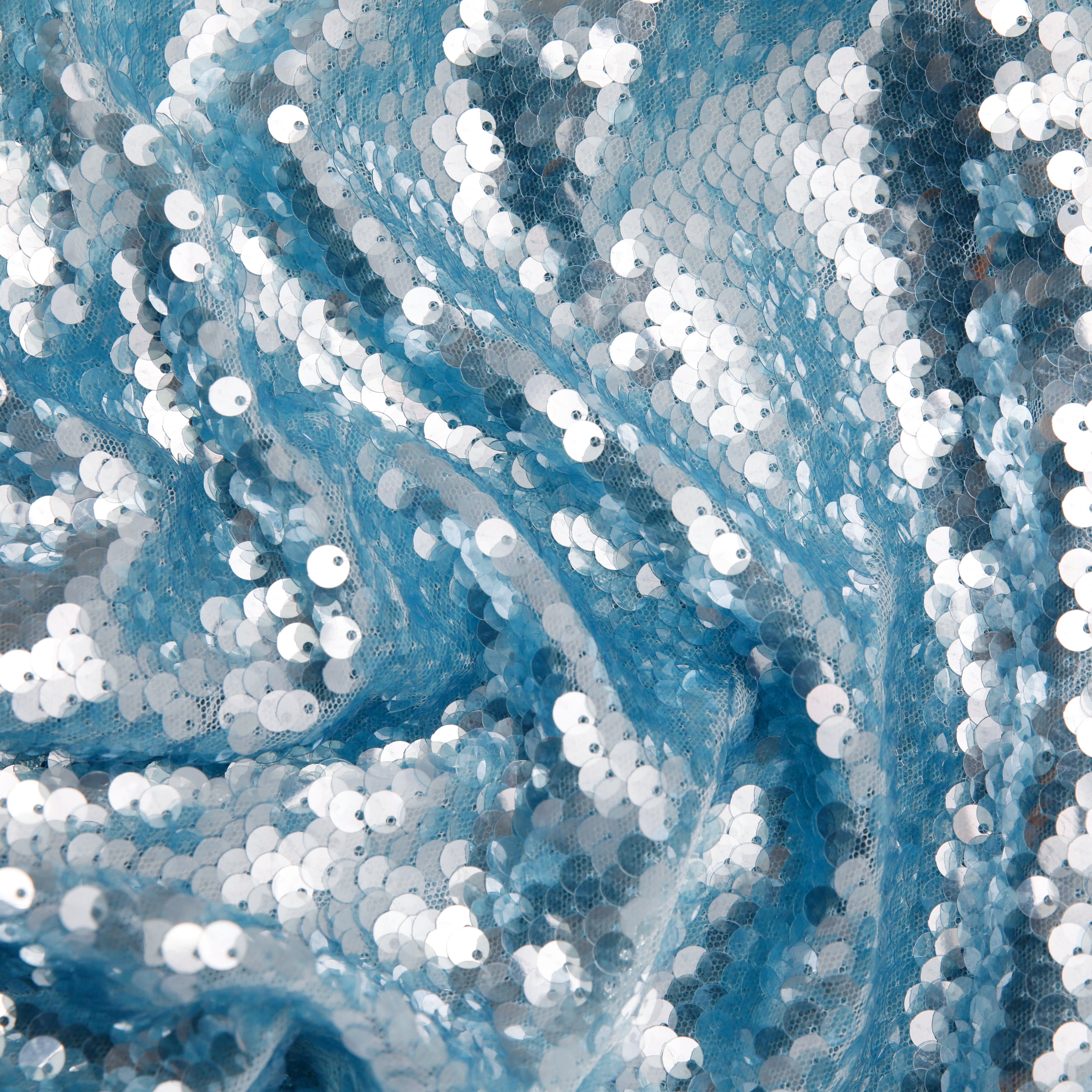 블루 스팽글 V넥 맥시 드레스