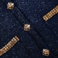 Navy Knit Collar Mini Dress