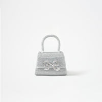 Silver Rhinestone Bow Micro Bag