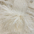 Cream Sequin Pearl Cropped Feather Cardigan