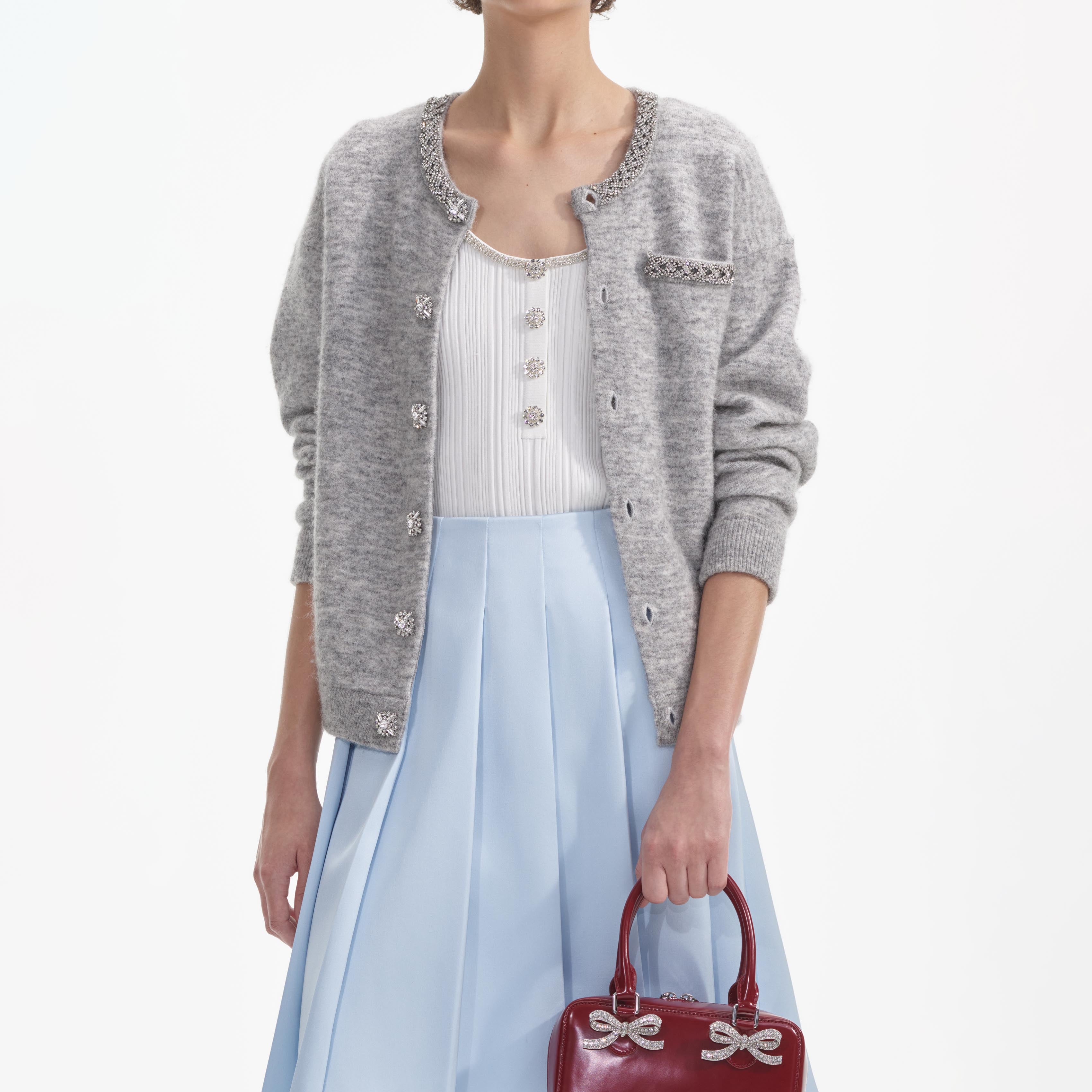 Grey Melange Cardigan