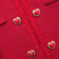 Red Knit Heart Buttoned Mini Dress