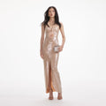 Champagne Sequin Maxi Dress