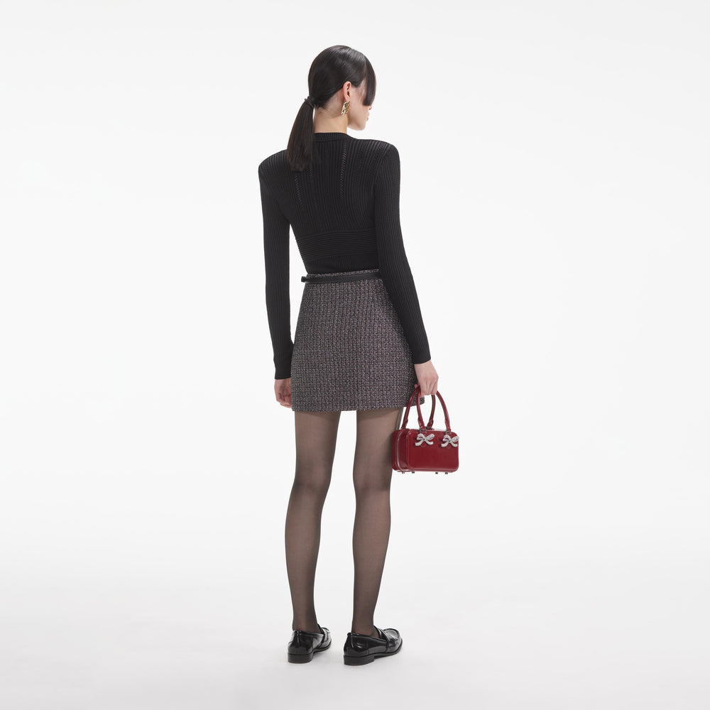 Self-Portrait Pink Pointelle Knit Top