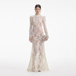 Under the mistletoe sequin w/rhinestone dress - off white main image 1