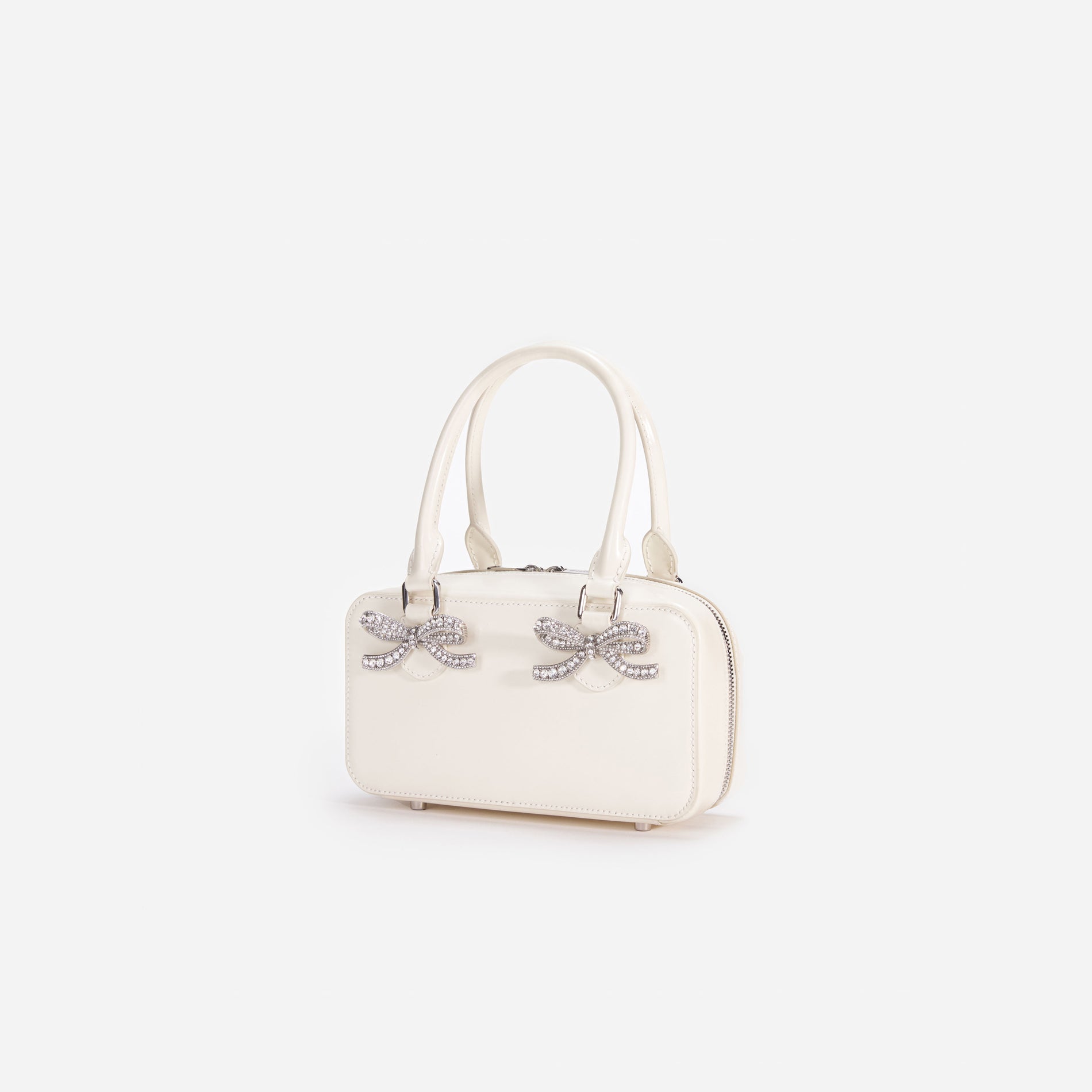 Cream Leather Mini Tote Bag