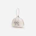 Cream Leather Top Handle Mini Bag