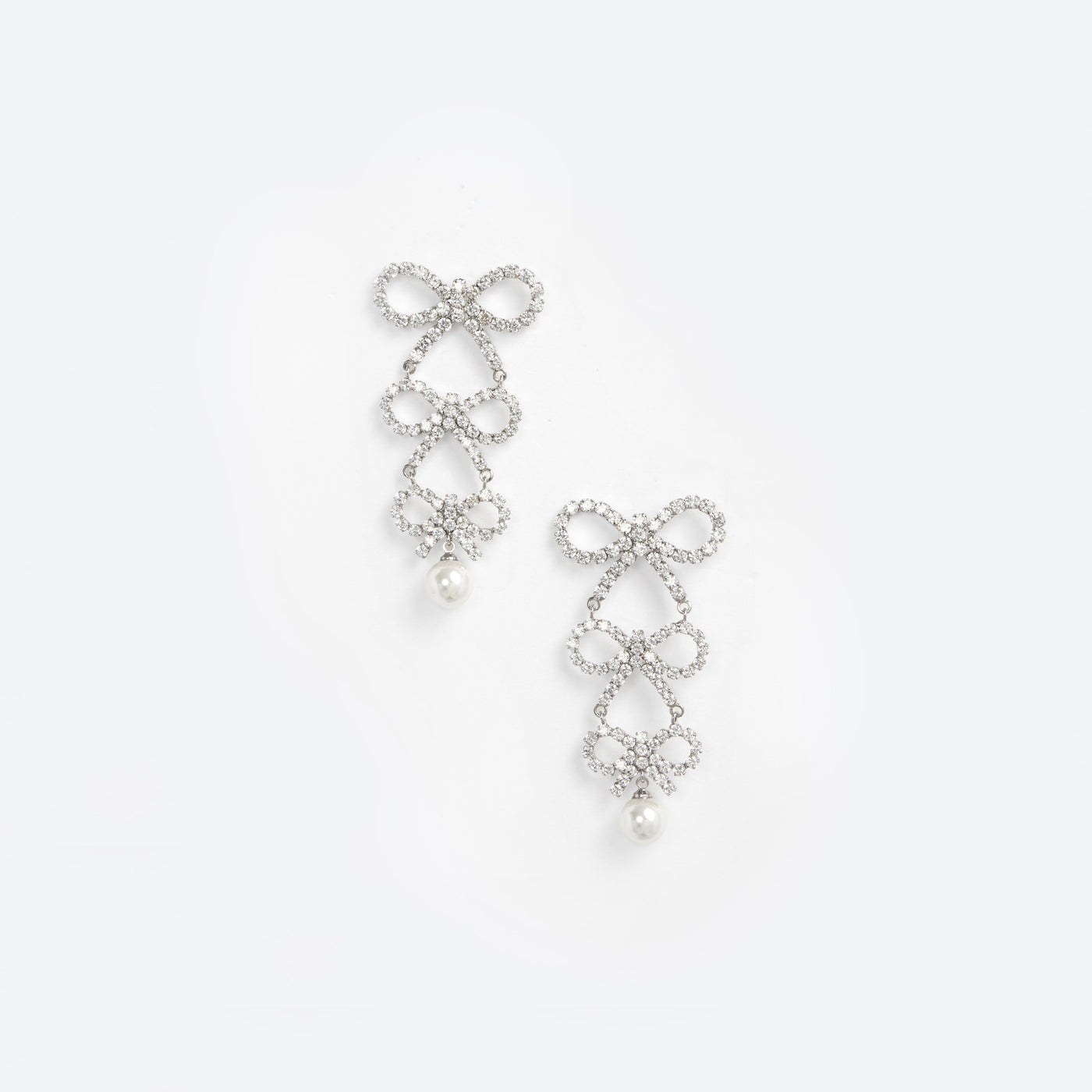 Self Portrait Women Micro Bow Crystal Tiered Earrings main image 1