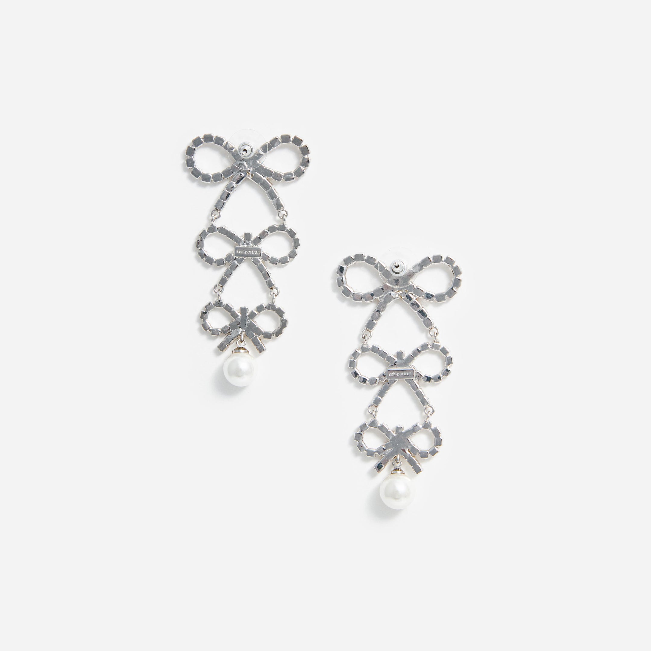 Gold Crystal Bow Earrings