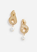 Gold Faux Pearl Drop Earrings