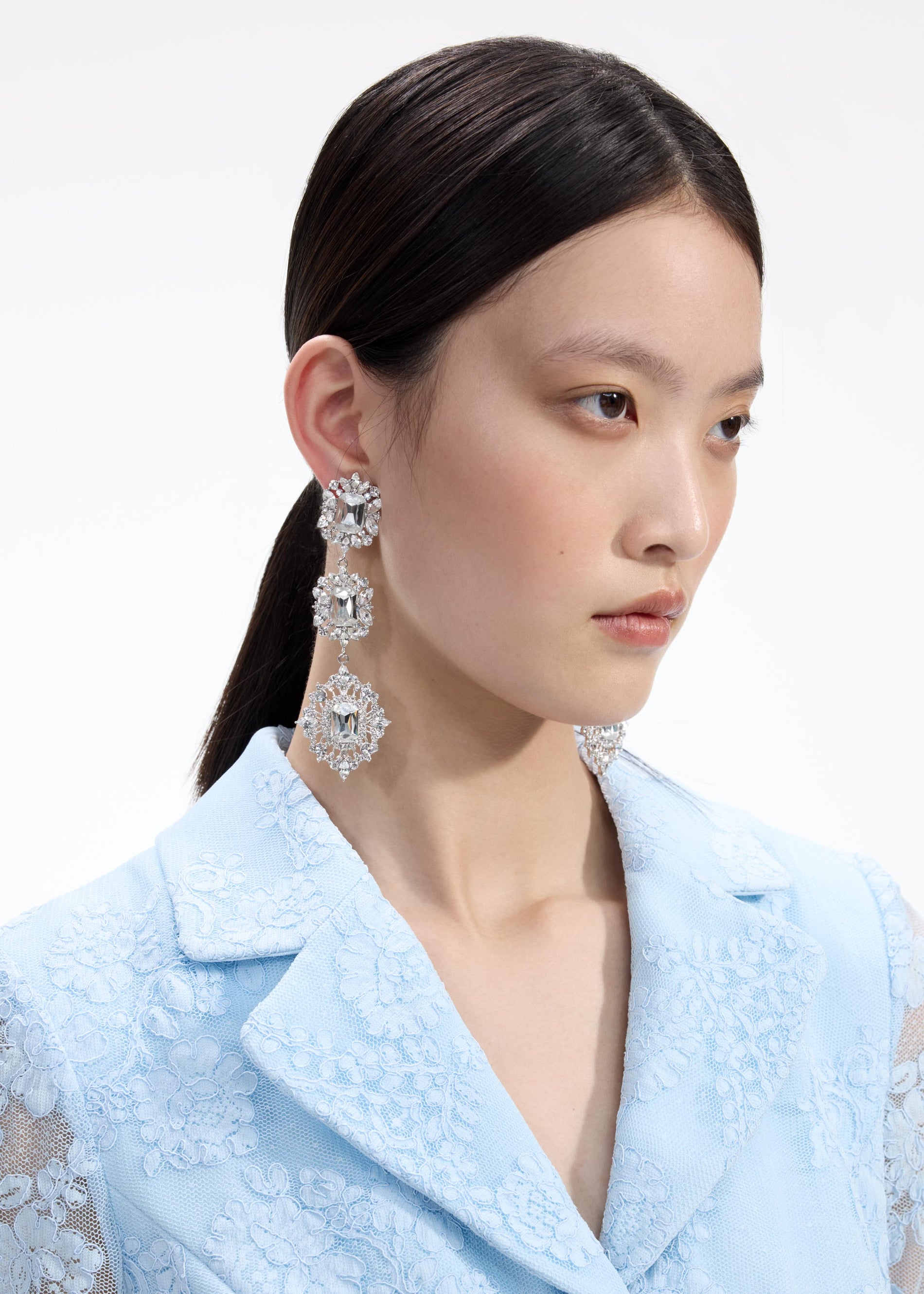 크리스탈 티어드 이어링