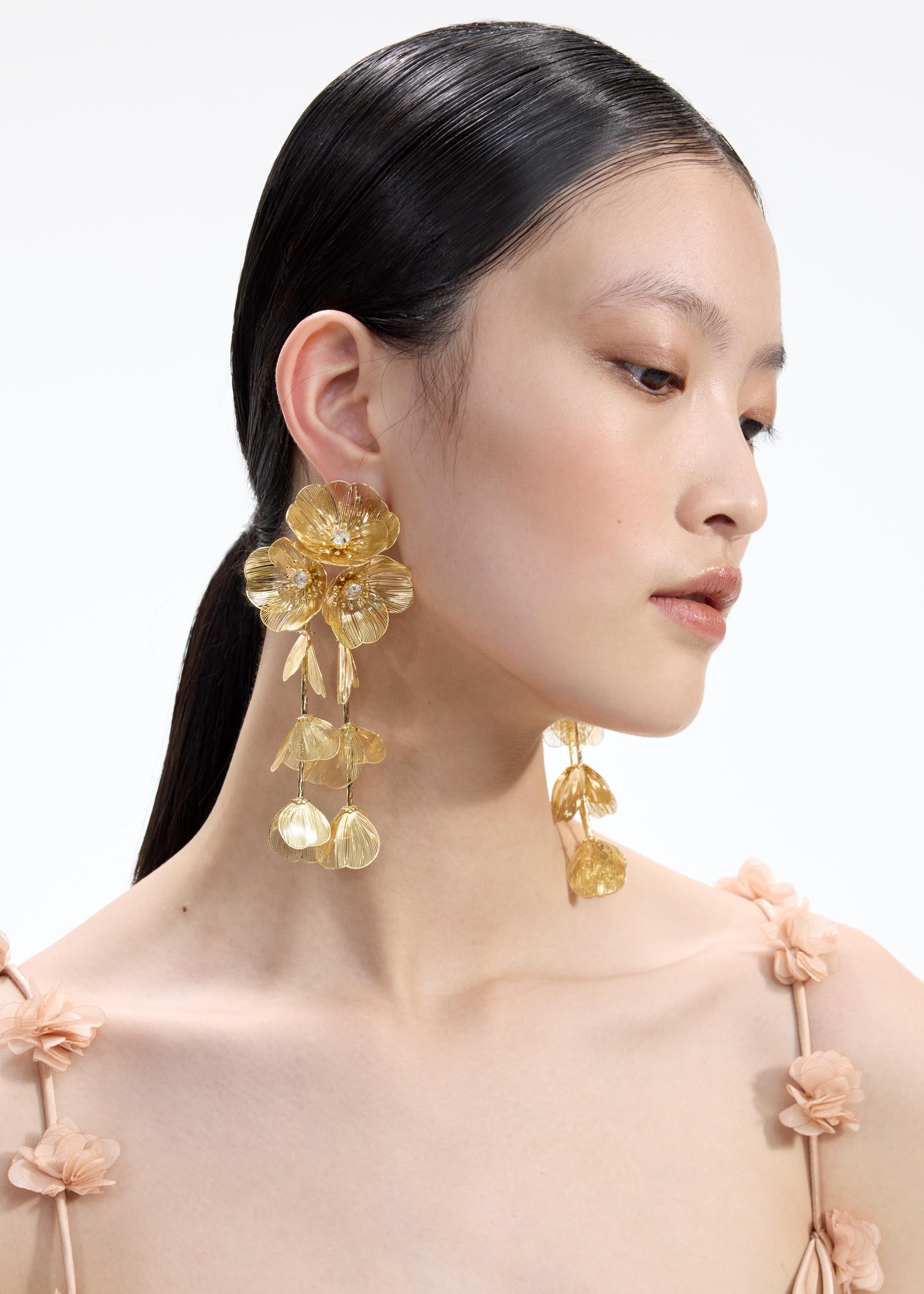 Gold Floral Earrings