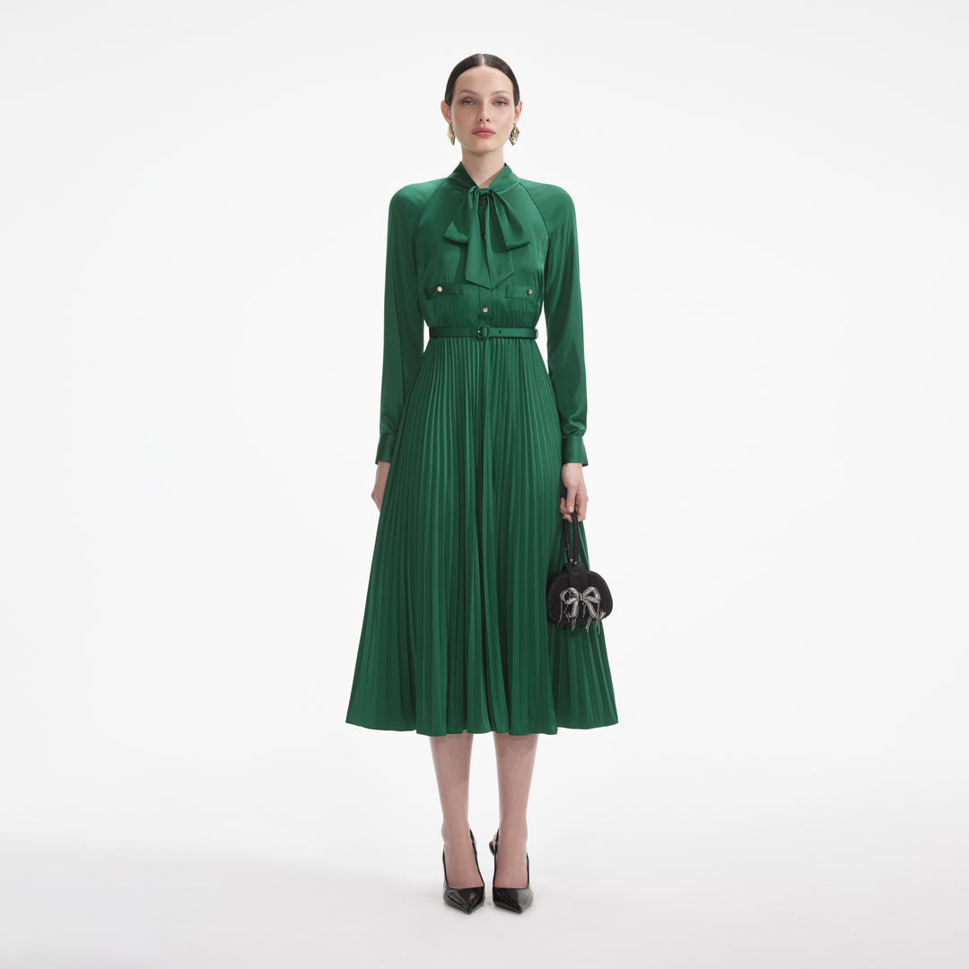 Self-Portrait Brown Midi Dress main image 0
