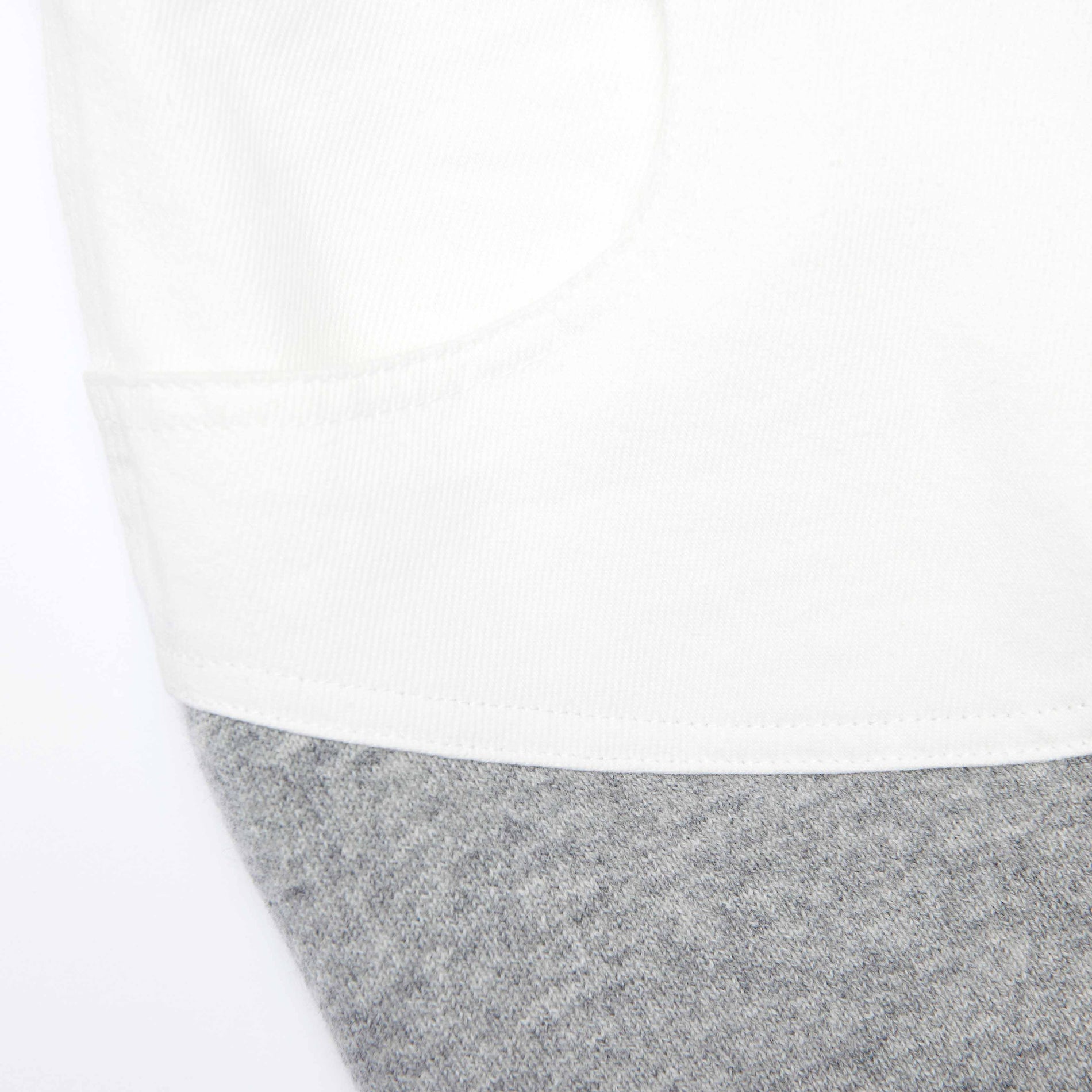 A close up of the fabric for the Grey Knit Denim Insert Midi Skirt