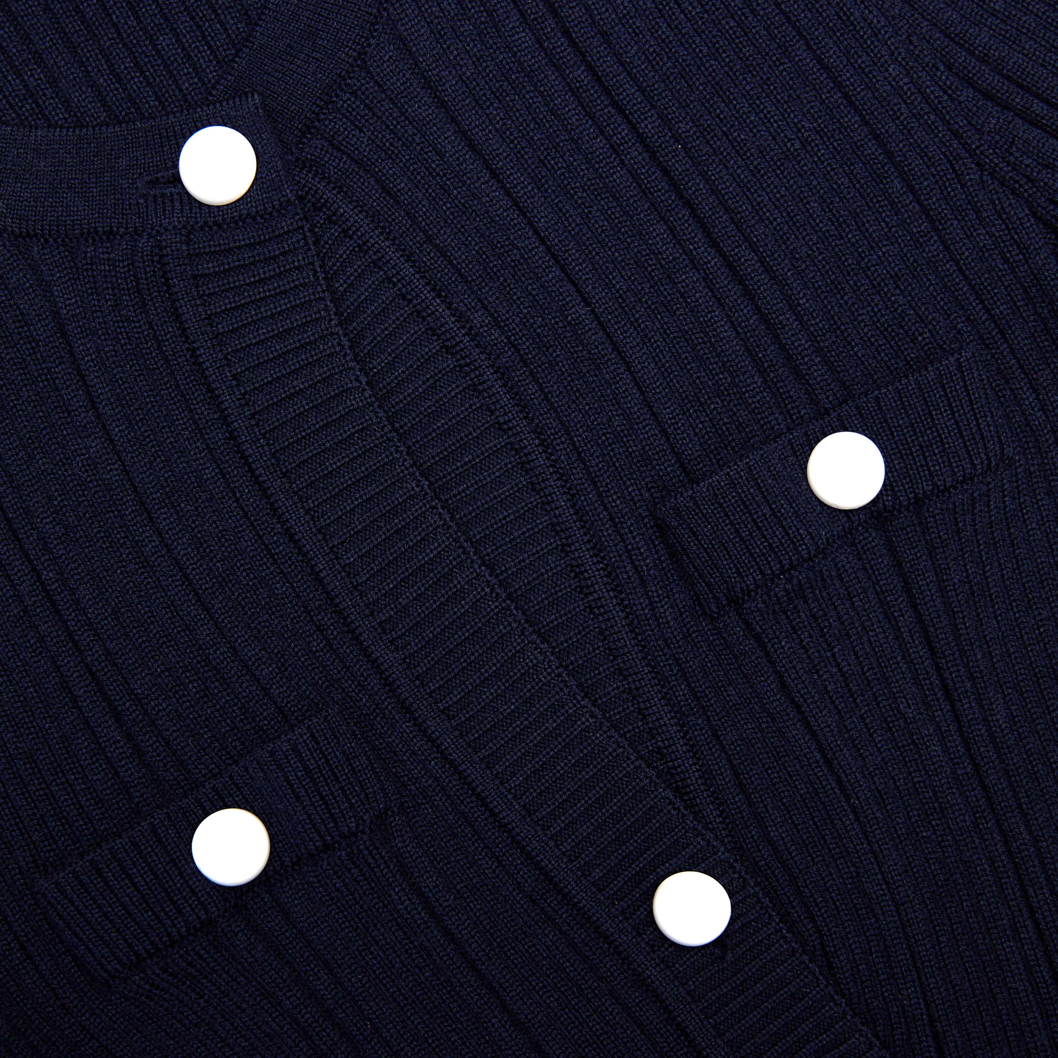 Navy Asymmetric Knit Top – self-portrait