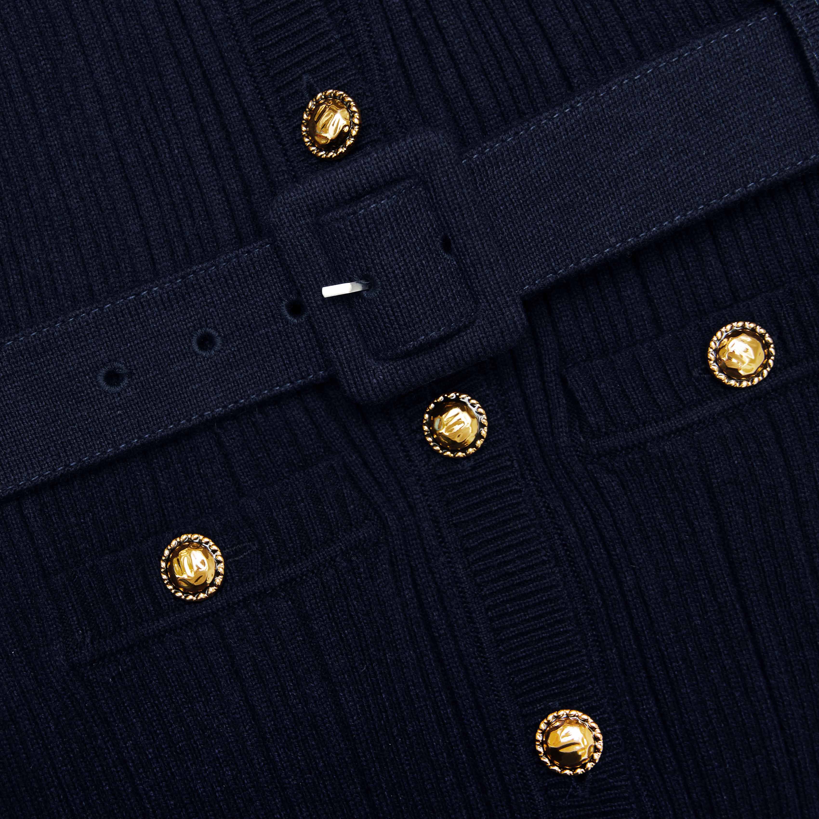 Navy Viscose Knit Mini Dress