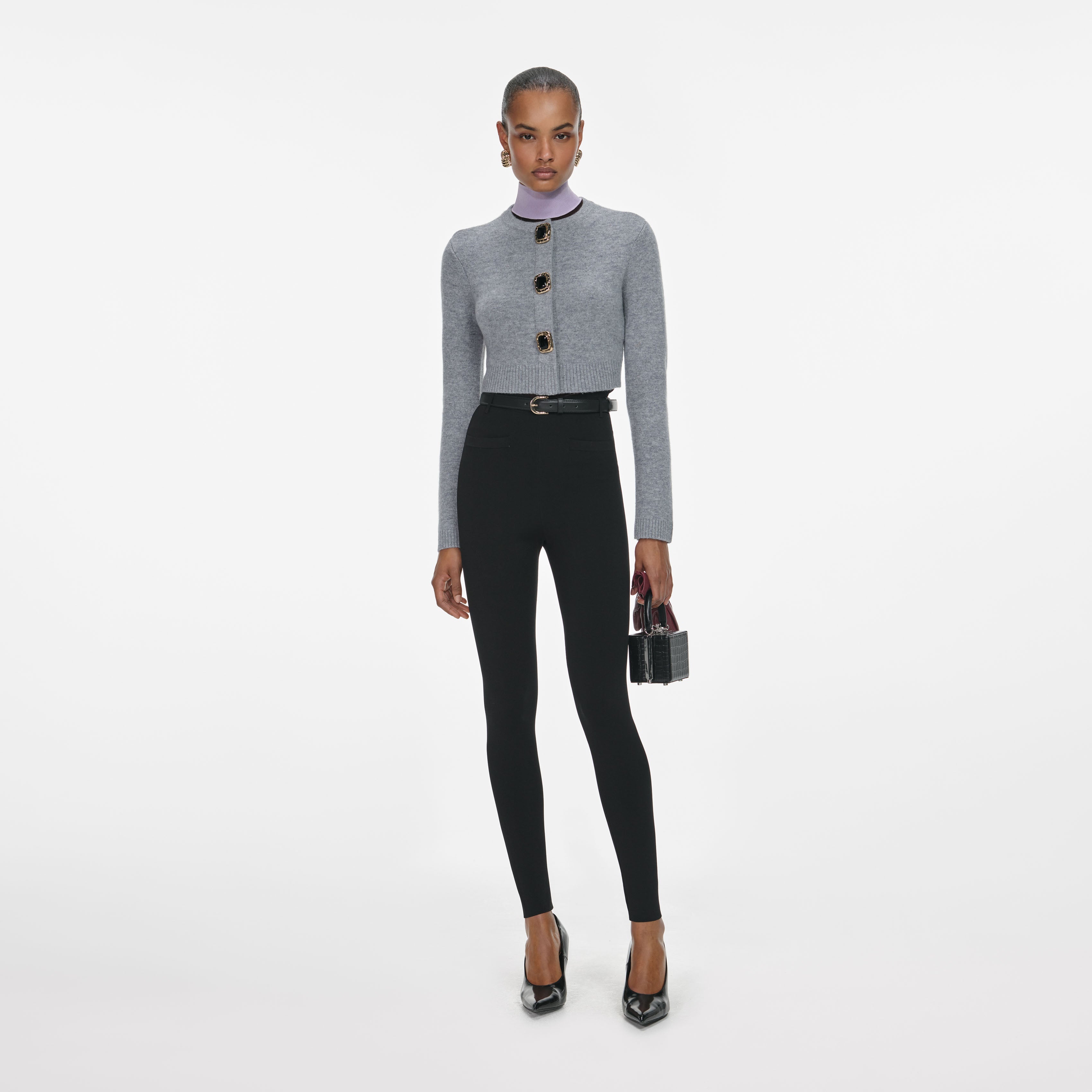 Grey Crochet Flower Cardigan – self-portrait Grey Crochet Flower Cardigan – self-portrait