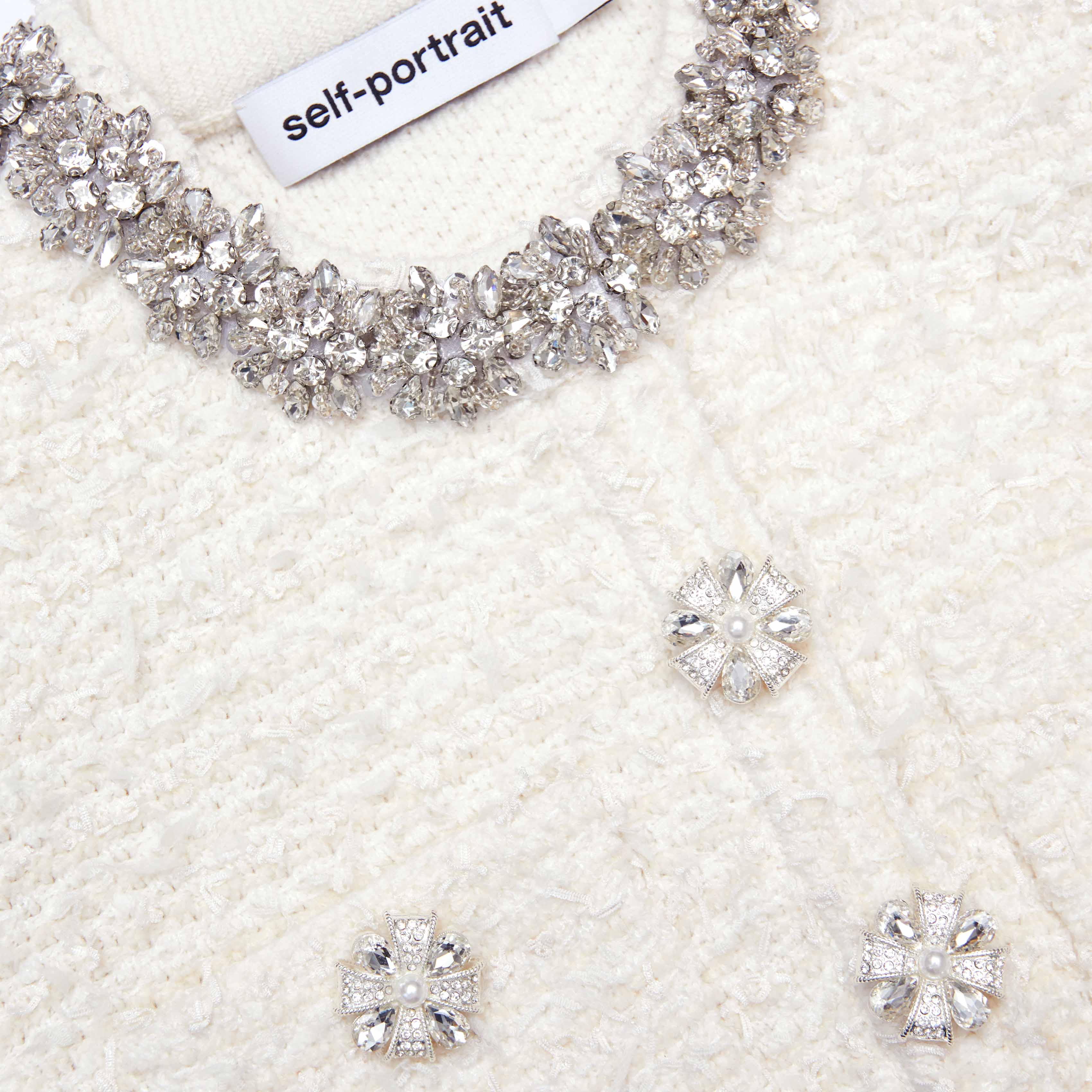 Cream Textured Knit Cardigan