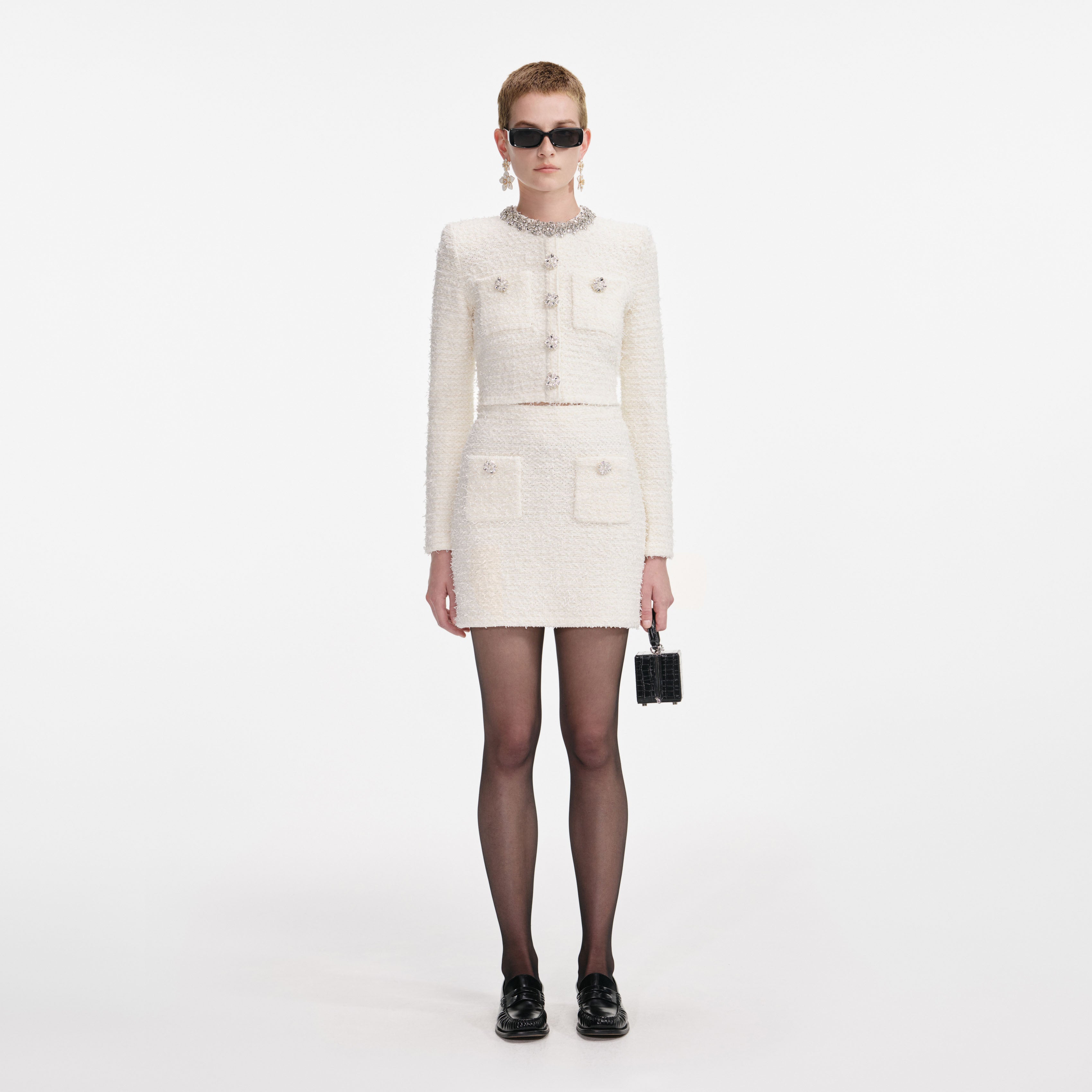 Cream Textured Knit Cardigan