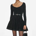 Black Chenille Knit Dress