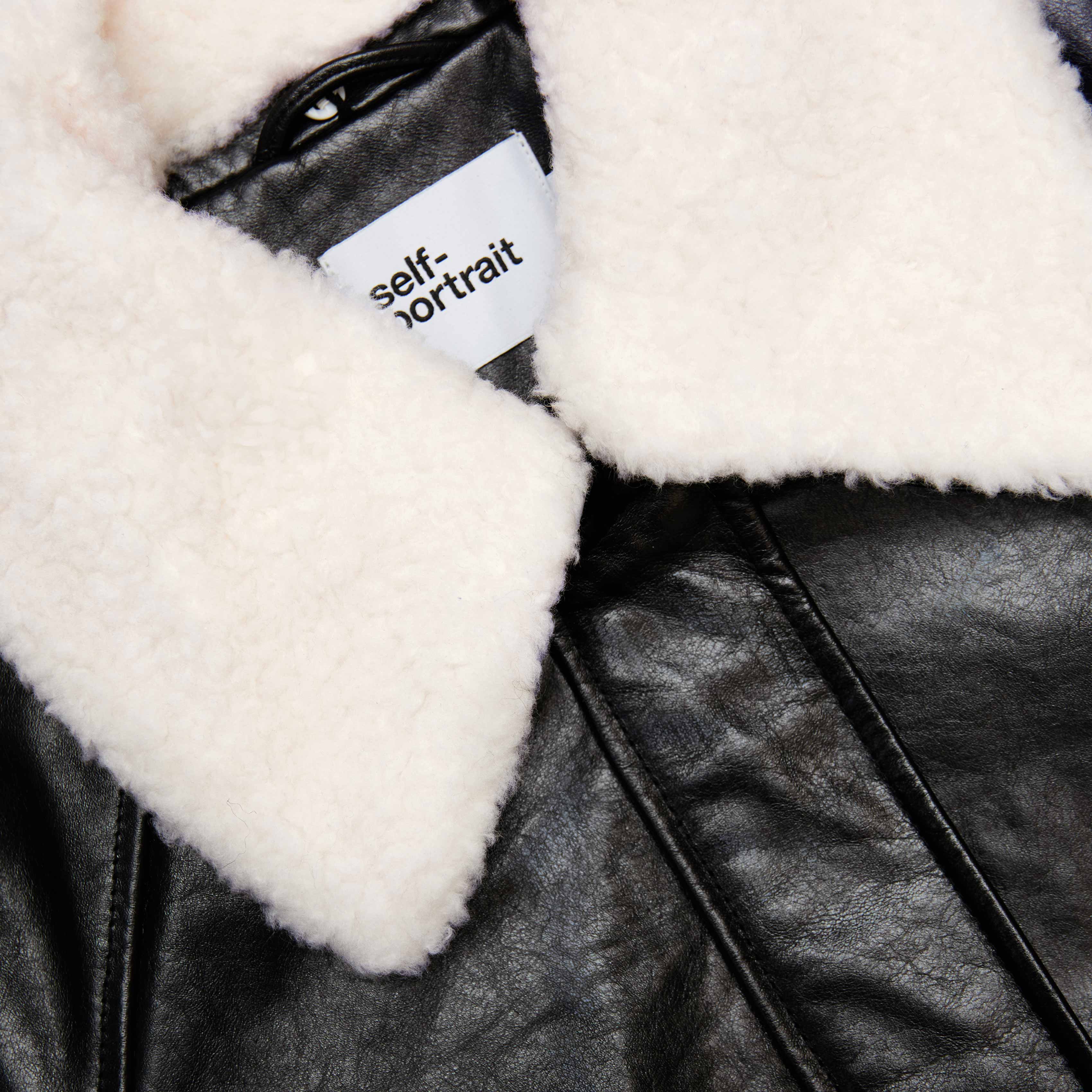 Black Leather Fur Collar Jacket