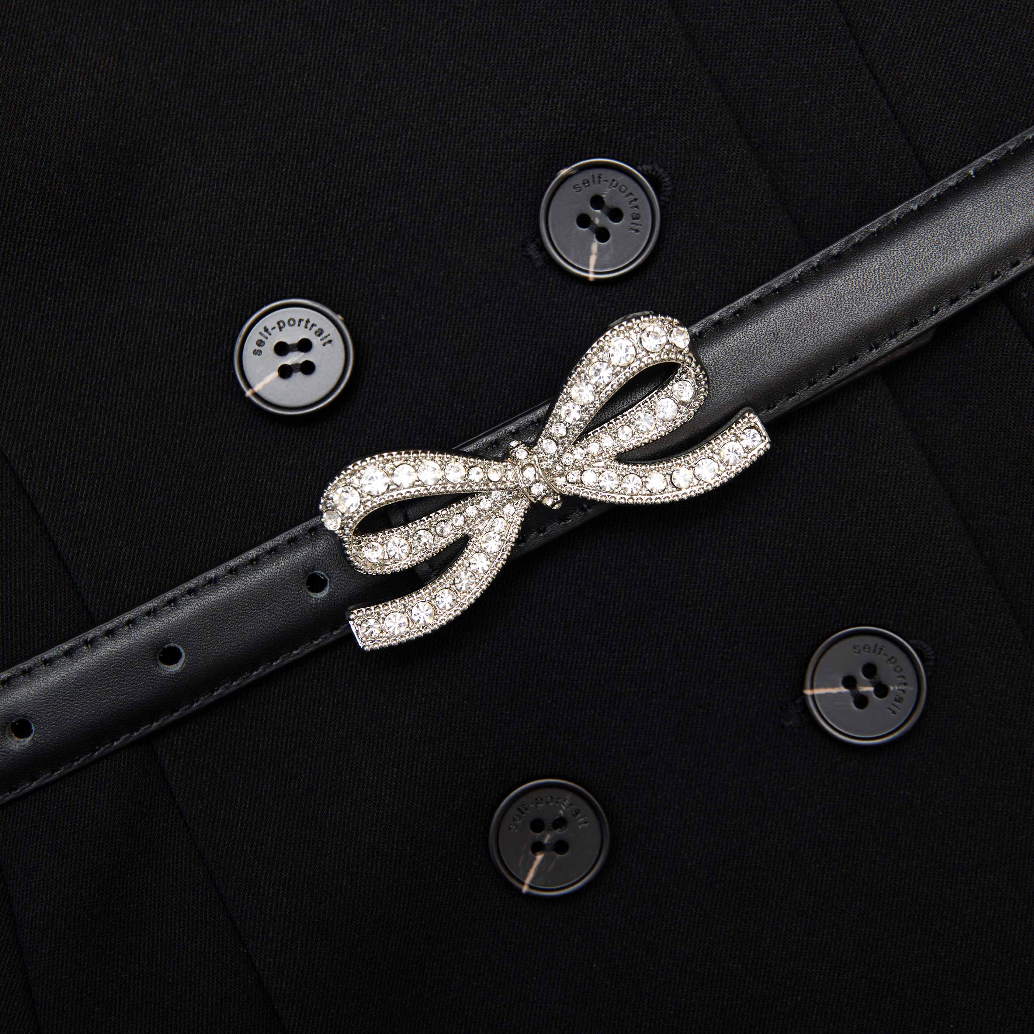 Black Crepe Short Sleeve Mini Dress