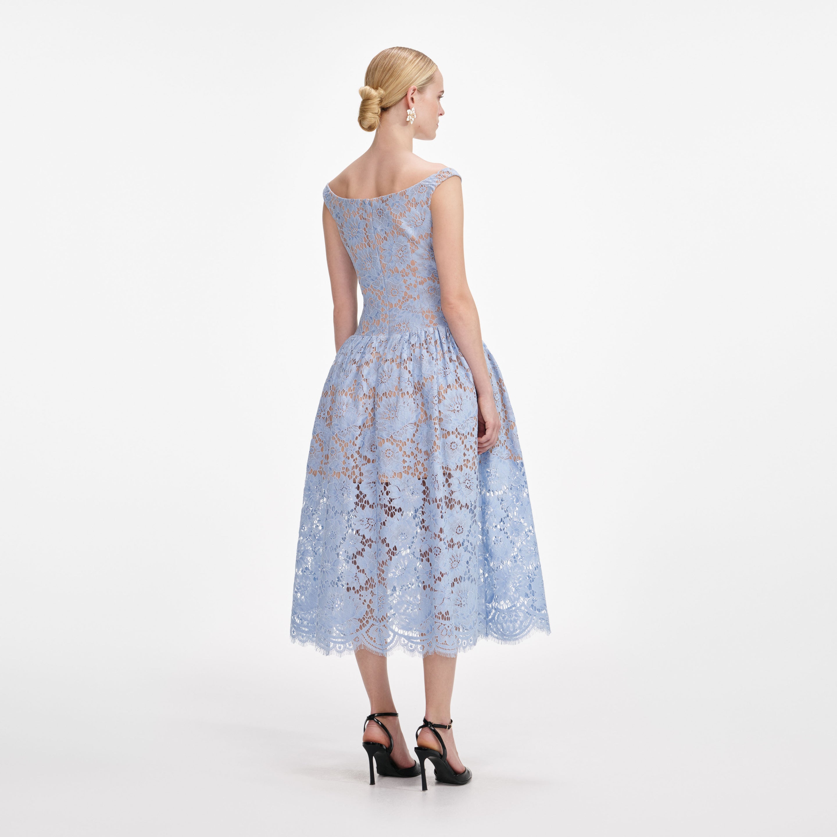 the PARSLEY MIDI dress - mystic blue w/ lavender floral
