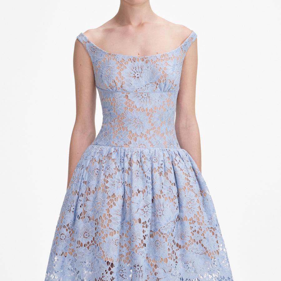 MABLE Floral Print Bustier Back Lace Up Midi Dress
