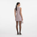 Pink Boucle Sleeveless Mini Dress