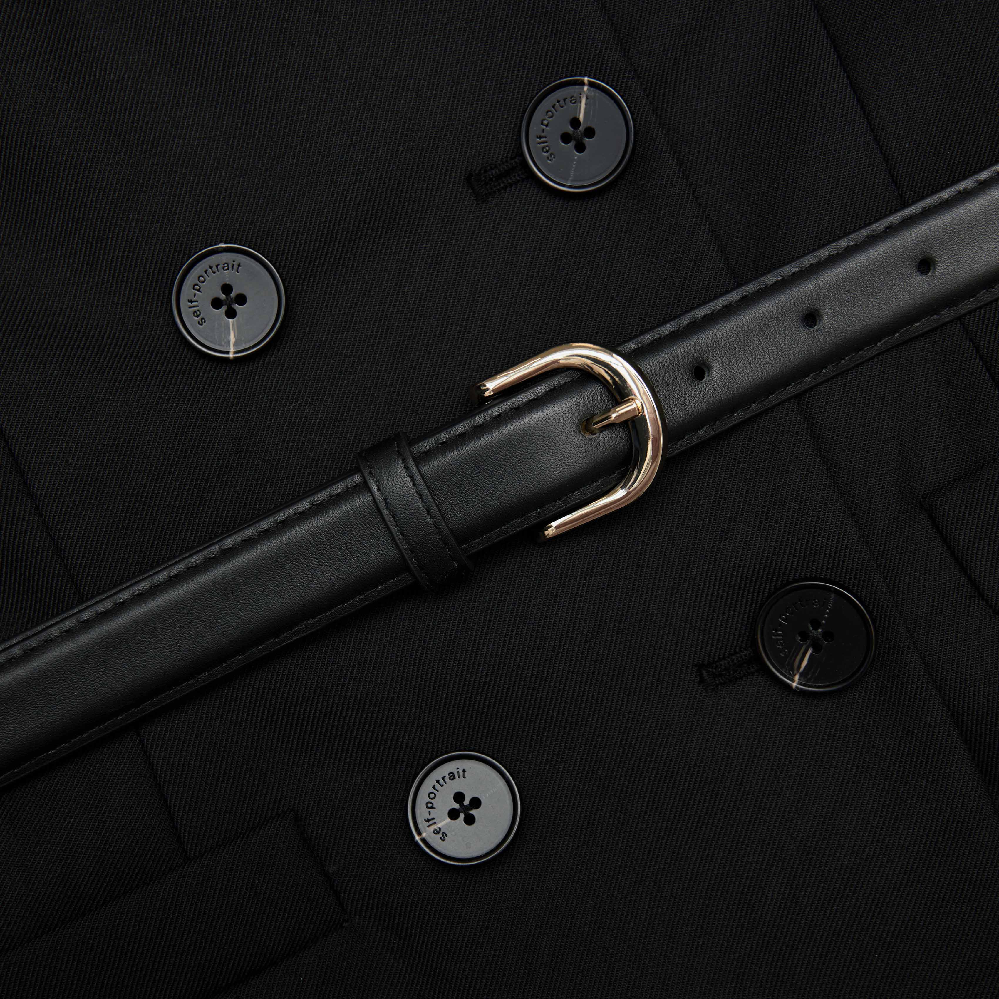 Black Wool Crepe Midi Dress