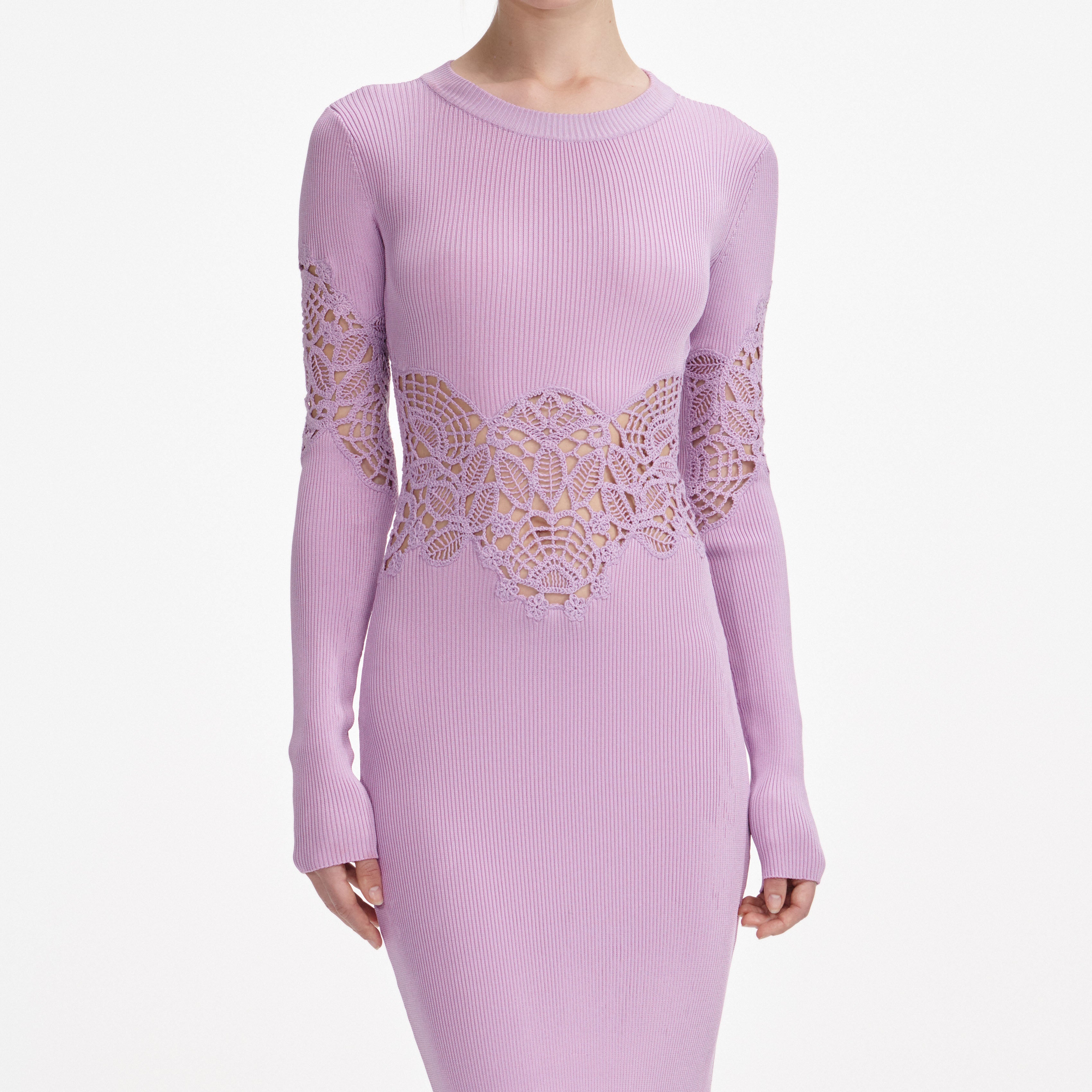 Pink Viscose Knit Cut Out Maxi Dress