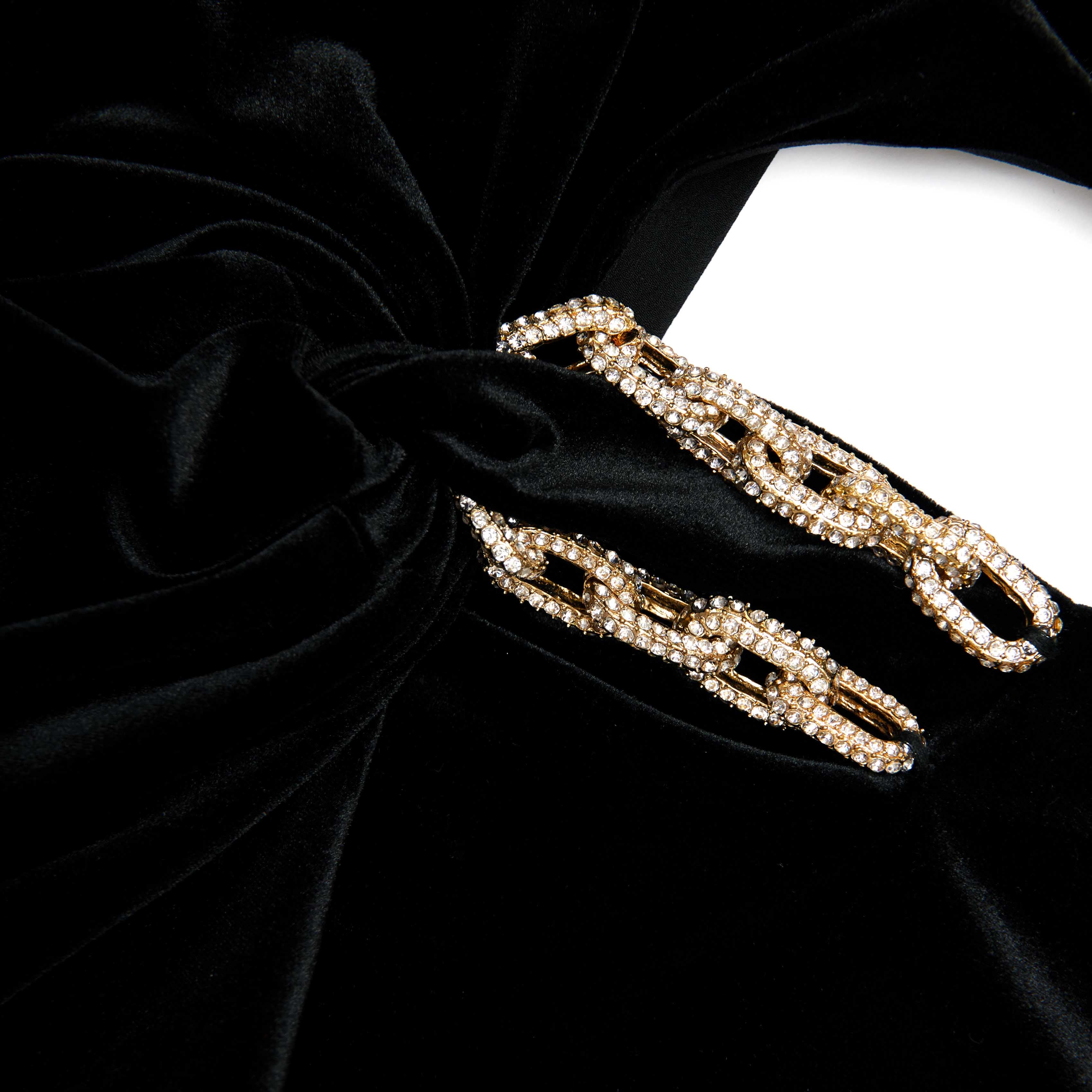 Black Velvet Embellished Midi Dress