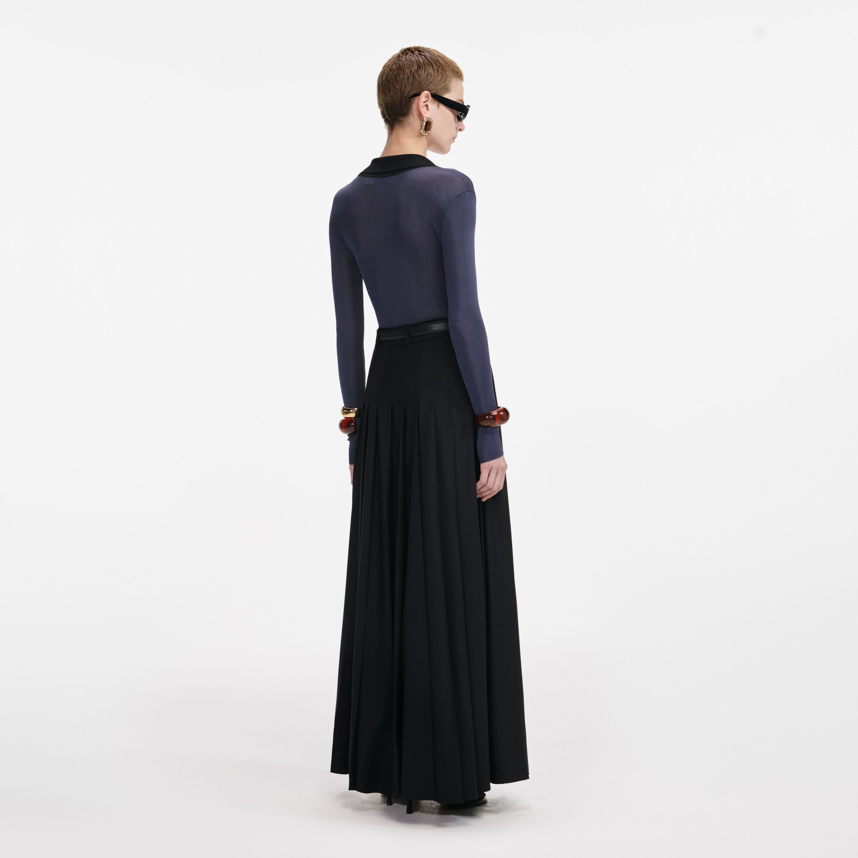 Twill & Mesh Skirt
