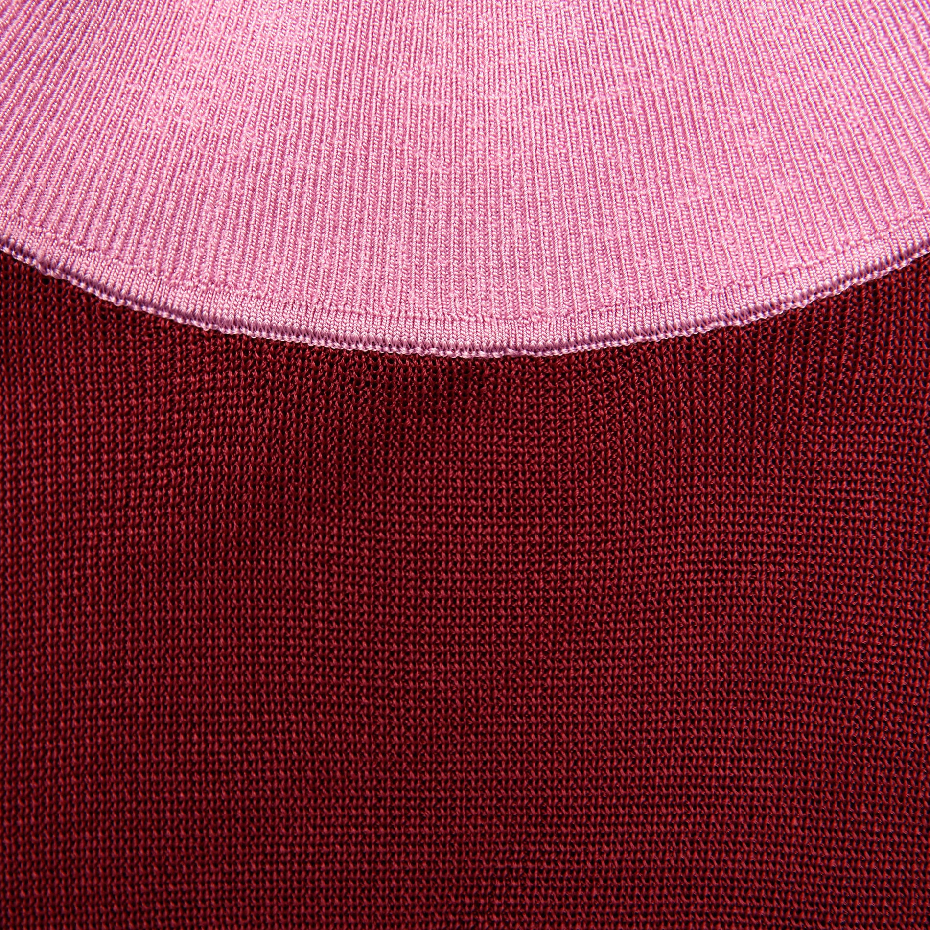 Burgundy Contrast Viscose Knit Top